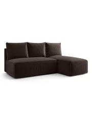 Brązowa sofa narożna z funkcją spania - Merello 4X w sklepie Edinos.pl
