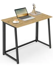 Składane biurko pod laptopa dąb artisan + czarny - Odix w sklepie Edinos.pl