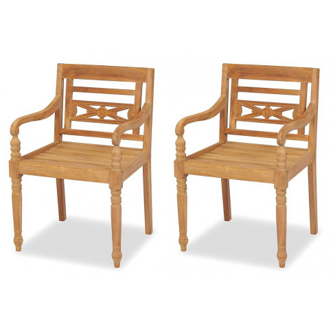 Zestaw drewnianych krzeseł ogrodowych Kselia