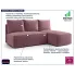 Różowa sofa narożna Merello 4X