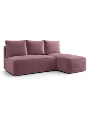 Różowa narożna sofa rozkładana - Merello 4X w sklepie Edinos.pl