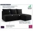 Czarna rozkładana sofa narożna Merello 4X