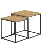 Zestaw 2 kwadratowych stolików kawowych 2w1 dąb artisan - Toren w sklepie Edinos.pl
