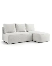 Biała sofa narożna z pojemnikiem - Merello 5X w sklepie Edinos.pl