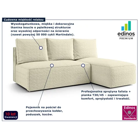 Kremowa sofa narożna Merello 5X