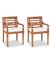Zestaw drewnianych krzeseł ogrodowych - Kselia 2X w sklepie Edinos.pl