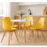 Nowoczesna kuchnia z wykorzystaniem kompletu 4 musztardowych krzesel Pipi
