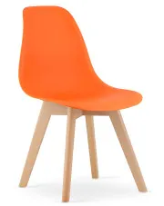 Pomarańczowe skandynawskie krzesło do stołu - Pipi 4X w sklepie Edinos.pl