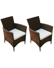 Komplet brązowych krzeseł ogrodowych - Galippe w sklepie Edinos.pl