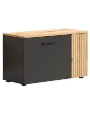 Szafka na buty z lamelami grafit + dąb evok - Assoni 10X w sklepie Edinos.pl