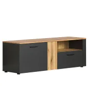 Szafka RTV z lamelami grafit + dąb evok - Assoni 11X w sklepie Edinos.pl