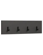 Prosty wieszak ścienny z 4 haczykami do przedpokoju grafit - Assoni 12X w sklepie Edinos.pl