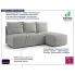 Jasnoszara sofa rozkładana Merello 5X