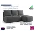 Ciemnoszara sofa narożna Merello 5X