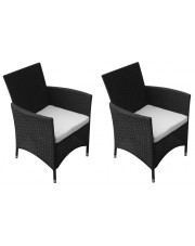 Komplet czarnych krzeseł ogrodowych - Galippe w sklepie Edinos.pl
