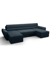 Granatowy mały narożnik rozkładany z pojemnikiem - Meltaro w sklepie Edinos.pl