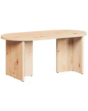 Naturalny drewniany stolik kawowy owalny - Zovini w sklepie Edinos.pl