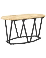 Owalny stolik kawowy w stylu loft dąb sonoma - Ebin w sklepie Edinos.pl