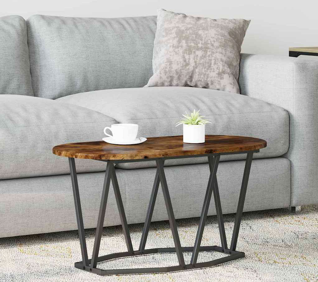 Wnętrze z wykorzystaniem owalnego stolika kawowego Ebin dąb wędzony