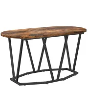 Nowoczesny owalny stolik kawowy dąb wędzony - Ebin w sklepie Edinos.pl