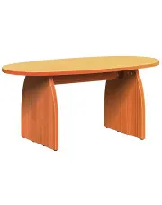 Skandynawski owalny stolik kawowy woskowy brąz - Werini w sklepie Edinos.pl