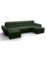 Zielony narożnik w kształcie U z pojemnikiem - Meltaro w sklepie Edinos.pl