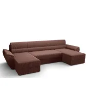 Różowy narożnik w kształcie U z pojemnikiem - Meltaro w sklepie Edinos.pl