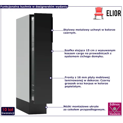 Fotografia Dolna szafka kuchenna cargo 15 cm - Farvi 3X z kategorii Szafki kuchenne