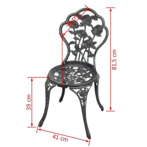 Szczegółowe zdjęcie nr 6 produktu Zestaw metalowych krzeseł ogrodowych Mesa - zielony