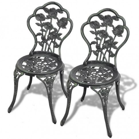 Zdjęcie produktu Zestaw metalowych krzeseł ogrodowych Mesa - zielony.