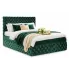 Zielone welurowe łóżko pikowane z pojemnikiem 5 rozmiarów - Veltorio