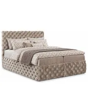 Beżowe pikowane łóżko kontynentalne 5 rozmiarów - Veltorio w sklepie Edinos.pl