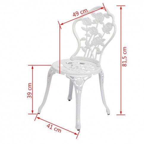 Szczegółowe zdjęcie nr 5 produktu Zestaw metalowych krzeseł ogrodowych Mesa - biały