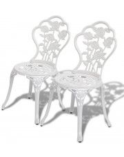 Zestaw metalowych krzeseł ogrodowych Mesa - biały w sklepie Edinos.pl