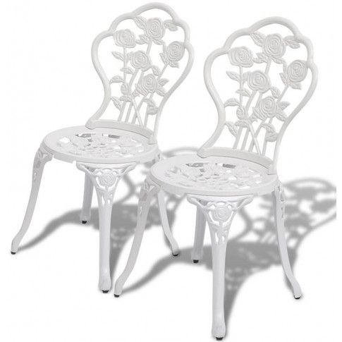 Zdjęcie produktu Zestaw metalowych krzeseł ogrodowych Mesa - biały.