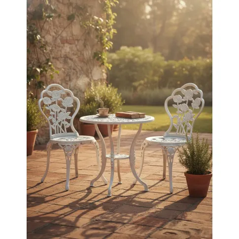 Fotografia Zestaw metalowych krzeseł ogrodowych Safari - biały z kategorii Krzesła ogrodowe