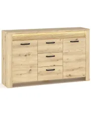 Duża komoda z szufladami i listwą LED dąb artisan - Fienna 4X w sklepie Edinos.pl