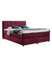 Bordowe welurowe łóżko kontynentalne 5 rozmiarów - Ferlevio w sklepie Edinos.pl