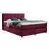 Bordowe welurowe łóżko kontynentalne 5 rozmiarów - Ferlevio