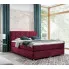 Wizualizacja wnętrza z bordowym łóżkiem Ferlevio