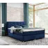 Wizualizacja wnętrza z granatowym łóżkiem Ferlevio