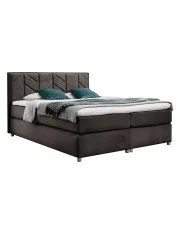 Brązowe łóżko kontynentalne z zagłówkiem 5 rozmiarów - Ferlevio w sklepie Edinos.pl