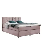 Różowe łóżko pikowane z pojemnikiem 5 rozmiarów - Ferlevio w sklepie Edinos.pl