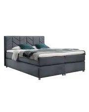 Ciemnoszare pikowane łóżko kontynentalne 5 rozmiarów - Ferlevio w sklepie Edinos.pl