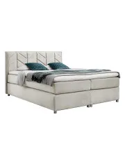 Kremowe łóżko kontynentalne 5 rozmiarów - Ferlevio w sklepie Edinos.pl