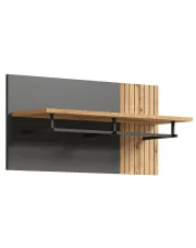 Wieszak z półką do przedpokoju grafit + dąb evok - Assoni 13X w sklepie Edinos.pl