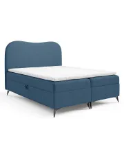 Niebieskie łóżko kontynentalne z pojemnikiem - Aurellia w sklepie Edinos.pl