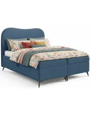 Niebieskie łóżko kontynentalne z pojemnikiem 5 rozmiarów - Aurellia w sklepie Edinos.pl