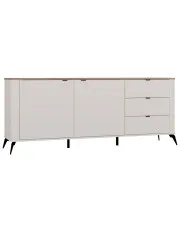 Komoda kaszmirowa na nóżkach z blatem dąb castello - Sodo 4X w sklepie Edinos.pl