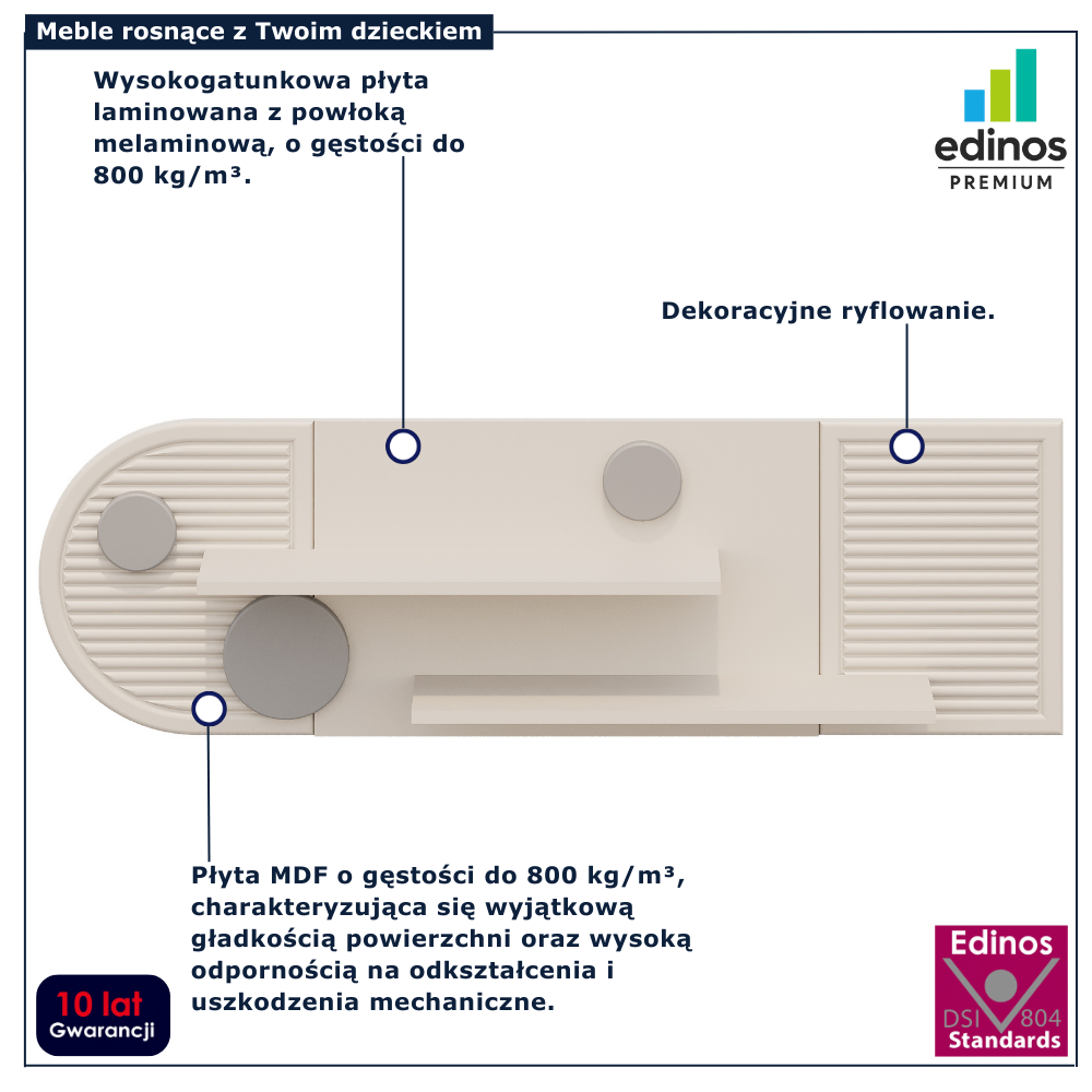 Kaszmirowa półka modułowa do pokoju dziecięcego Alio 5X